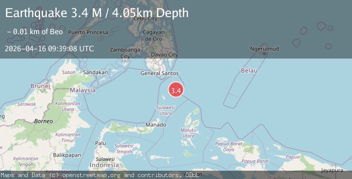 Map of Talaud Islands, Indonesia