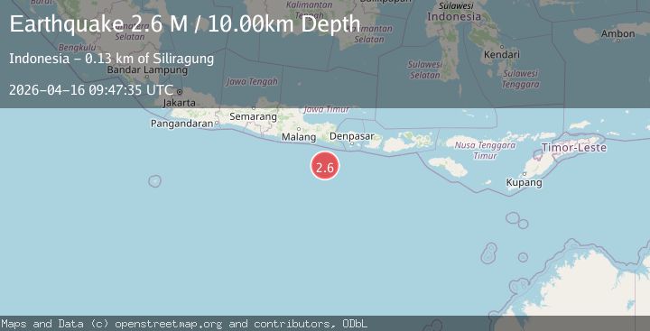 Map of South of Java, Indonesia