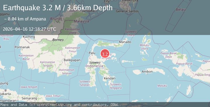 Map of Minahassa Peninsula, Sulawesi