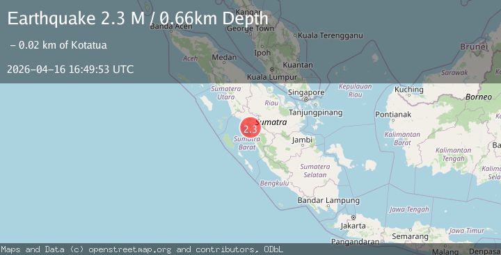 Map of Southern Sumatra, Indonesia
