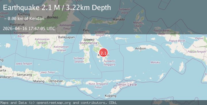 Map of Sulawesi, Indonesia