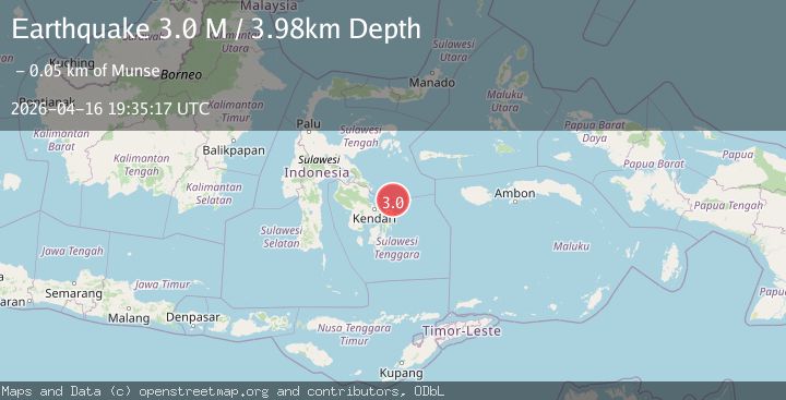 Map of Sulawesi, Indonesia