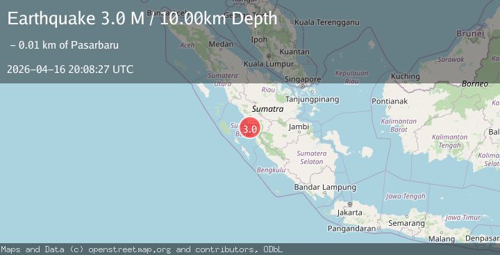Map of Southern Sumatra, Indonesia
