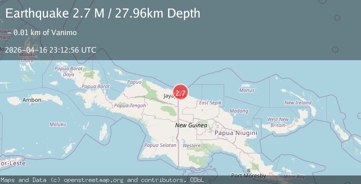 Map of Near North Coast of Papua New Guinea