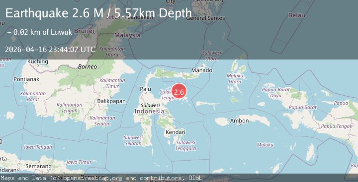 Map of Minahassa Peninsula, Sulawesi