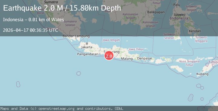 Map of Java, Indonesia
