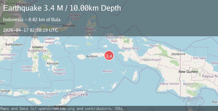Map of Seram, Indonesia