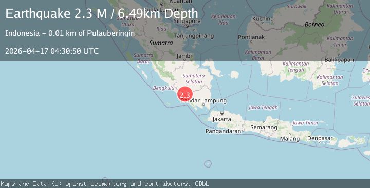 Map of Southern Sumatra, Indonesia
