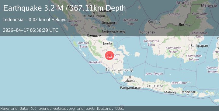 Map of Southern Sumatra, Indonesia