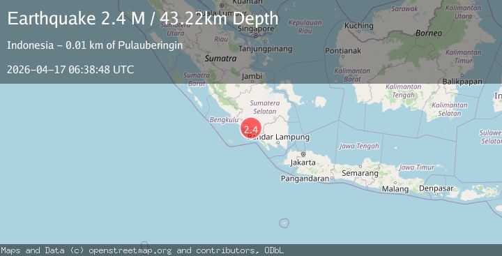 Map of Southern Sumatra, Indonesia