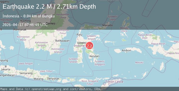 Map of Sulawesi, Indonesia