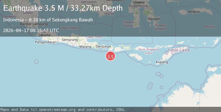 Map of Sumbawa Region, Indonesia