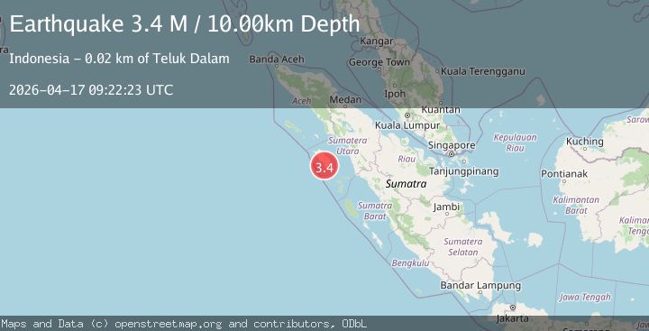 Map of Northern Sumatra, Indonesia