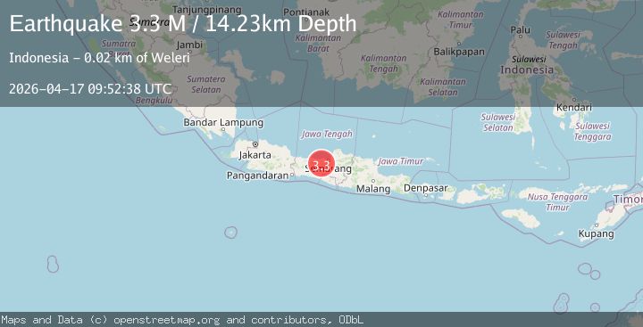 Map of Java, Indonesia