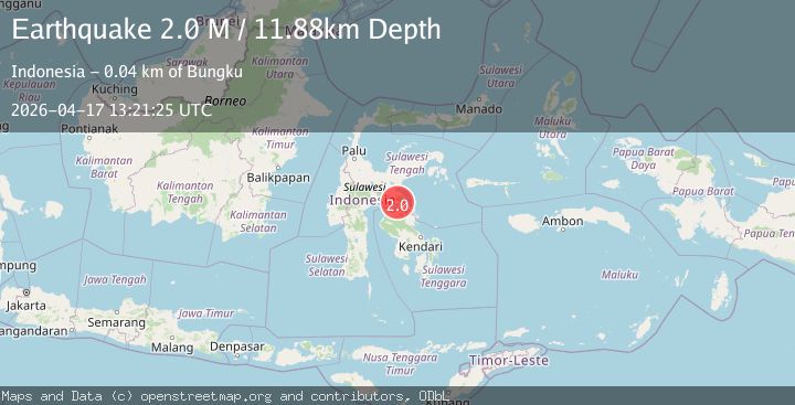 Map of Sulawesi, Indonesia