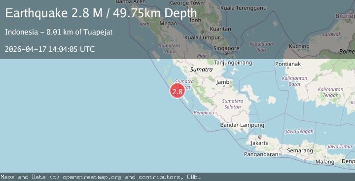 Map of Southern Sumatra, Indonesia