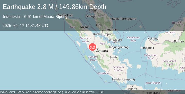 Map of Northern Sumatra, Indonesia