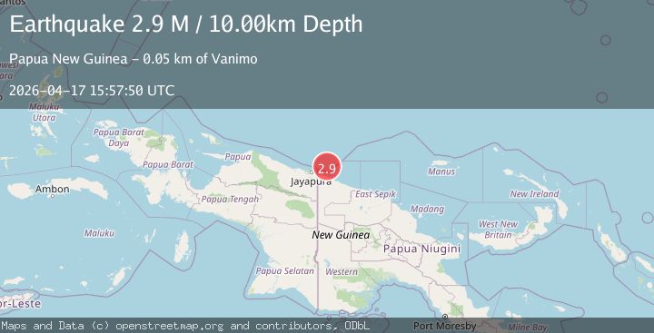 Map of Near North Coast of Papua New Guinea