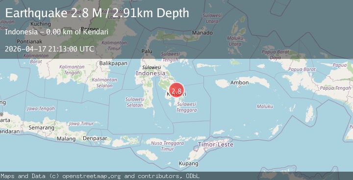 Map of Sulawesi, Indonesia