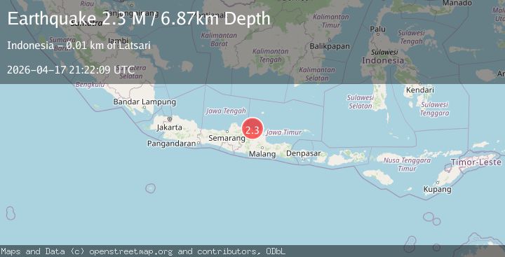 Map of Java, Indonesia