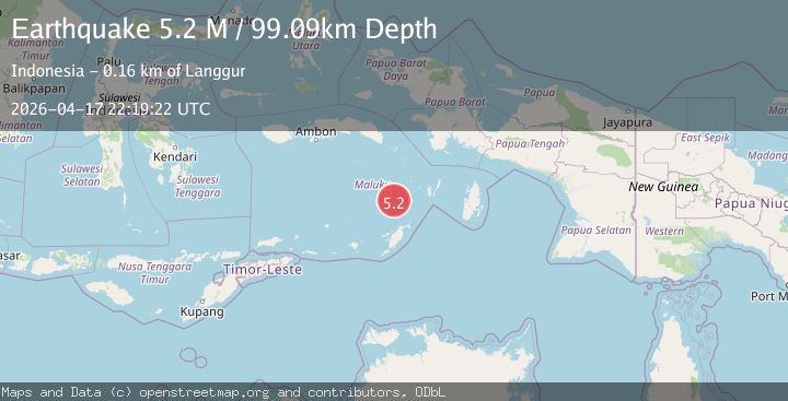 Map of Tanimbar Islands Region, Indonesia