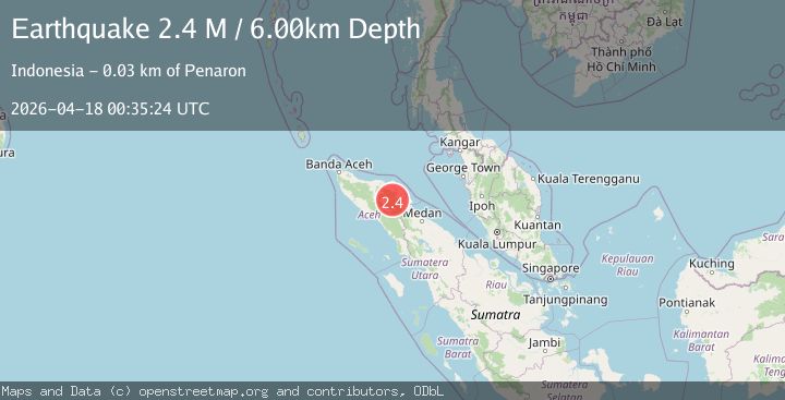 Map of Northern Sumatra, Indonesia