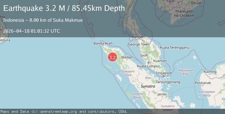 Map of Northern Sumatra, Indonesia