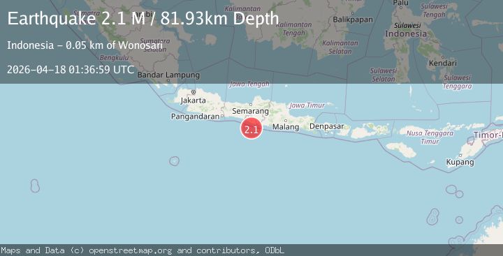 Map of Java, Indonesia