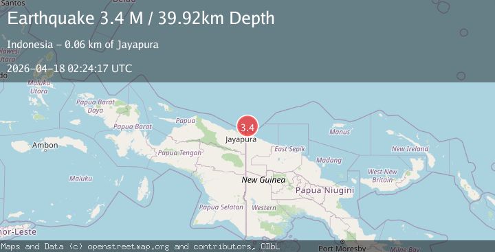 Map of Near North Coast of Papua New Guinea