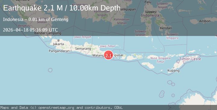 Map of Bali Region, Indonesia