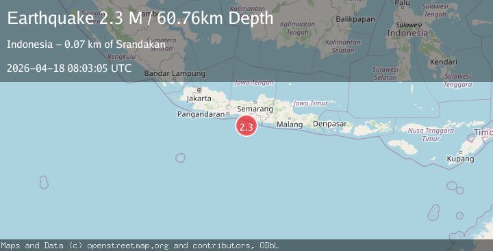 Map of Java, Indonesia