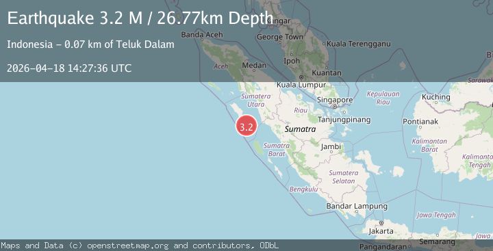 Map of Northern Sumatra, Indonesia
