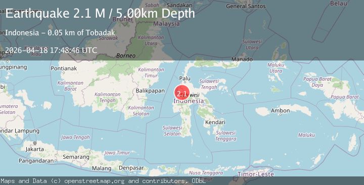Map of Sulawesi, Indonesia