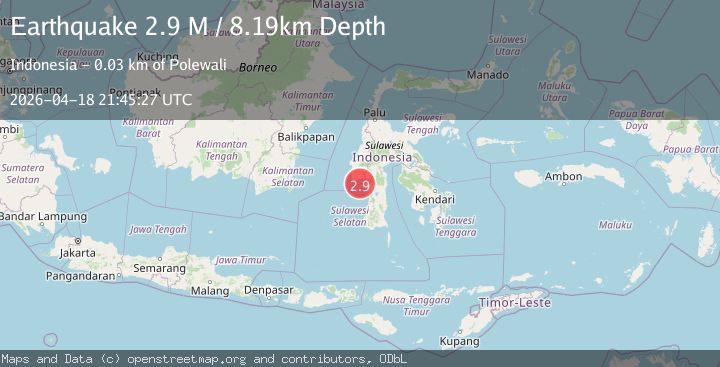 Map of Sulawesi, Indonesia