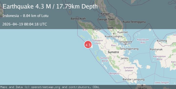 Map of Northern Sumatra, Indonesia