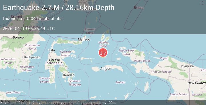 Map of Halmahera, Indonesia