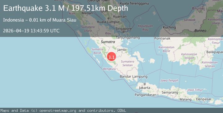 Map of Southern Sumatra, Indonesia