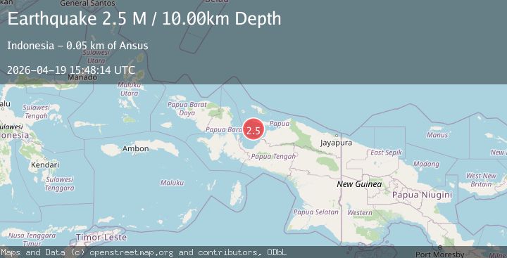 Map of West Papua Region, Indonesia