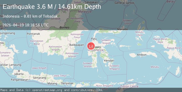 Map of Sulawesi, Indonesia