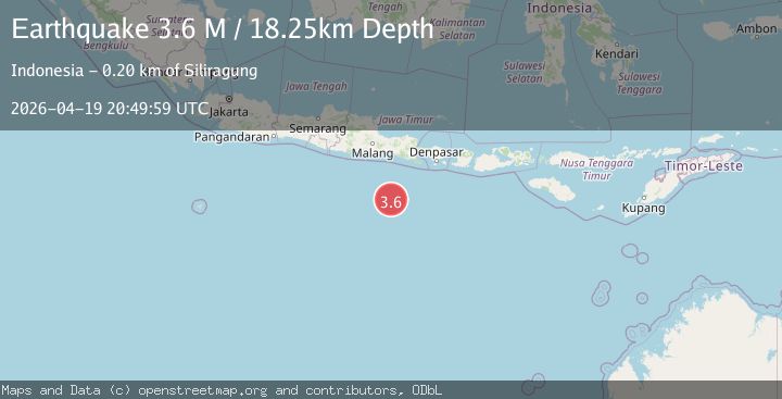 Map of South of Java, Indonesia