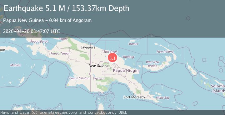 Map of Near North Coast of Papua New Guinea