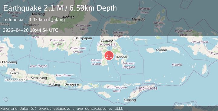 Map of Sulawesi, Indonesia