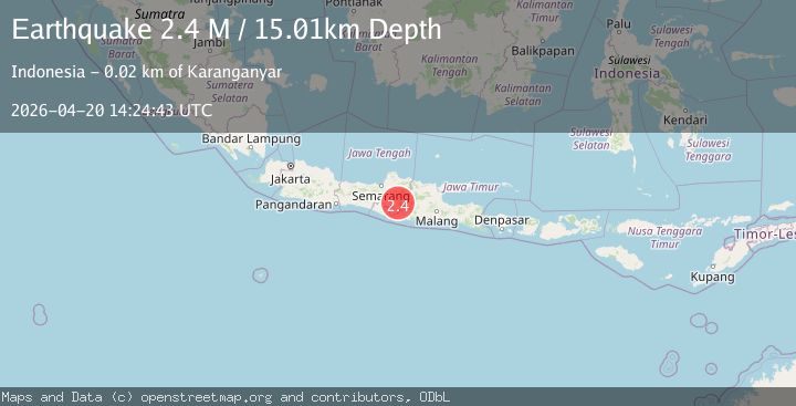 Map of Java, Indonesia