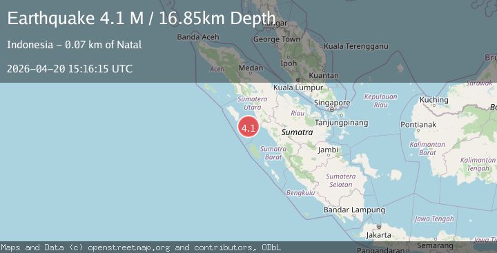 Map of Northern Sumatra, Indonesia