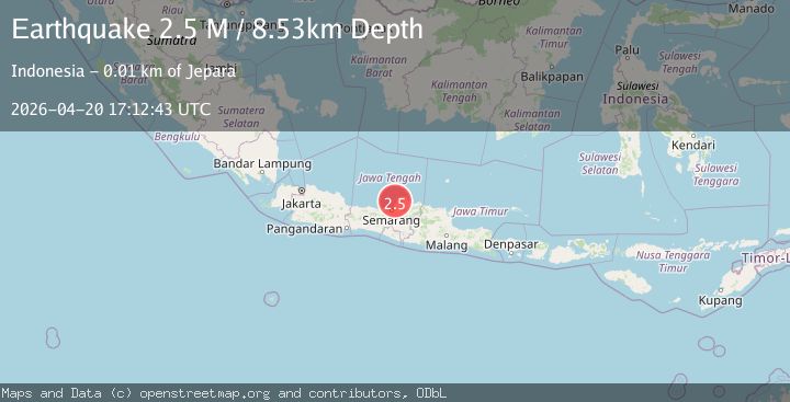 Map of Java, Indonesia