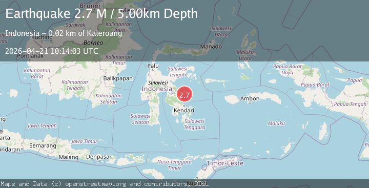 Map of Sulawesi, Indonesia