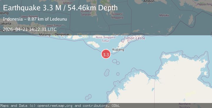 Map of South of Timor, Indonesia