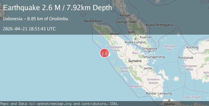 Map of Northern Sumatra, Indonesia