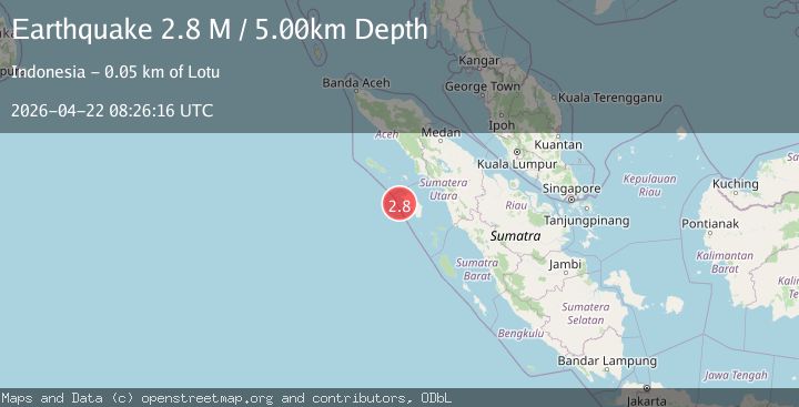 Map of Northern Sumatra, Indonesia
