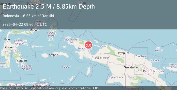 Map of West Papua Region, Indonesia